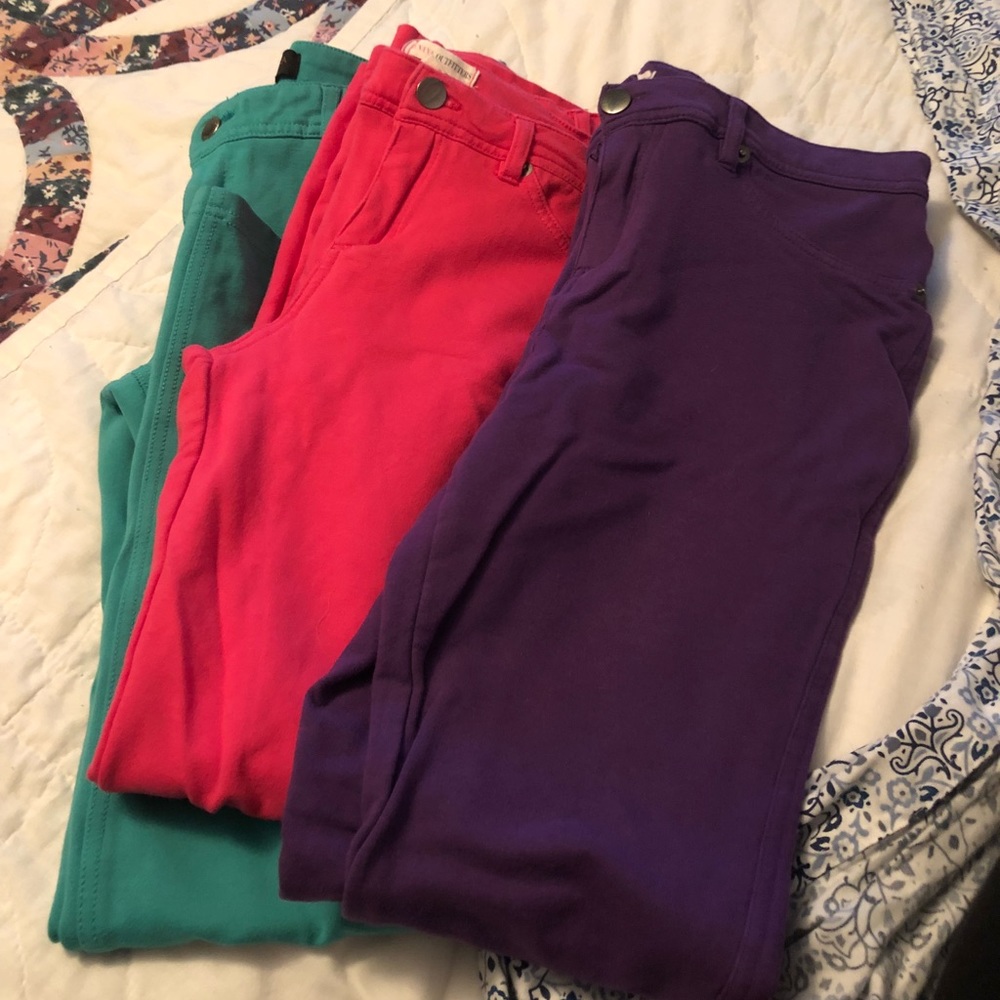 Lot of three stretch colored jeggings